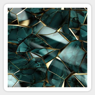 Funky Facade: Trompe-l’oeil Green Turquoise and Gold Sticker